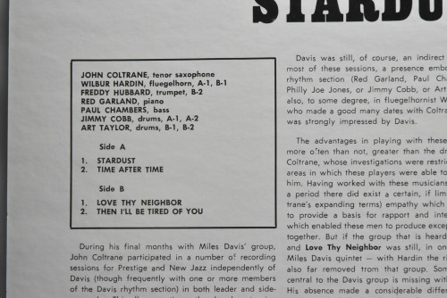 John Coltrane [존 콜트레인] ‎- Stardust - 중고 수입 오리지널 아날로그 LP