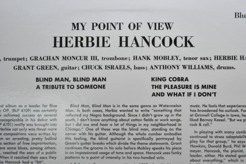 Herbie Hancock [허비 행콕] ‎- My Point Of View  - 중고 수입 오리지널 아날로그 LP