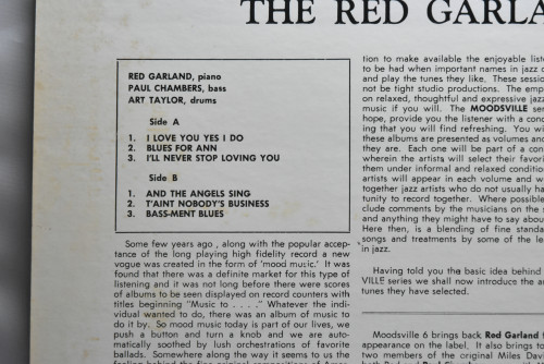 The Red Garland Trio [레드 갈란드] - Moodsville Volume 6 - 중고 수입 오리지널 아날로그 LP