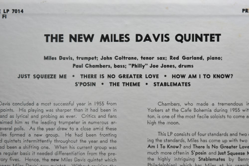 The New Miles Davis Quintet [마일스 데이비스] ‎- Miles (PROMO) - 중고 수입 오리지널 아날로그 LP