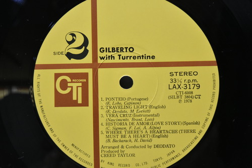 Gilberto With Turrentine [아스트루드 질베르토, 스탠리 터렌타인] ‎- Gilberto With Turrentine - 중고 수입 오리지널 아날로그 LP