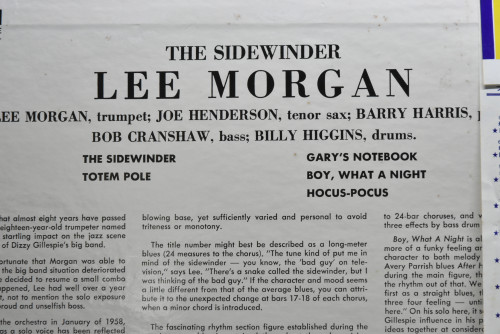 Lee Morgan [리 모건] ‎- The Sidewinder - 중고 수입 오리지널 아날로그 LP