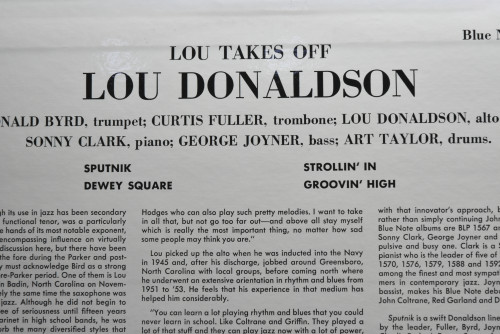 Lou Donaldson [루 도날드슨] ‎- Lou Takes Off - 중고 수입 오리지널 아날로그 LP