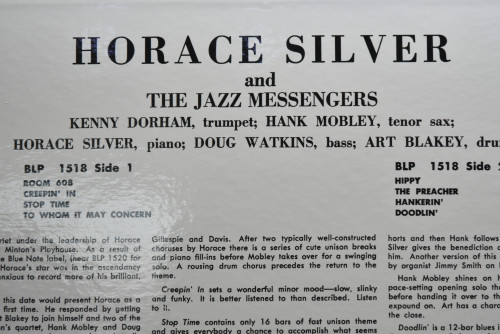 Horace Silver And The Jazz Messengers [호레이스 실버, 재즈 메신저스] - Horace Silver And The Jazz Messengers - 중고 수입 오리지널 아날로그 LP
