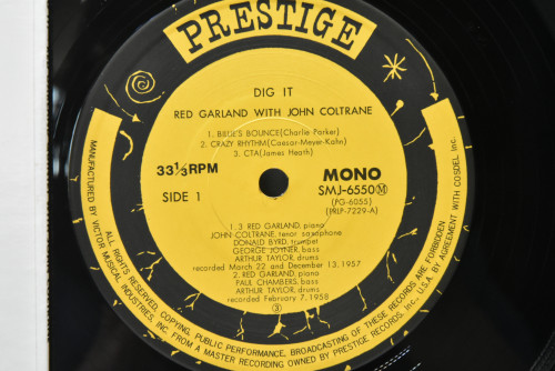 The Red Garland Quintet With John Coltrane [레드 갈란드, 존 콜트레인] ‎- Dig It! - 중고 수입 오리지널 아날로그 LP