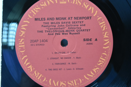 The Miles Davis Sextet &amp; The Thelonious Quartet ‎[마일스 데이비스, 델로니어스 몽크] - Miles &amp; Monk At Newport - 중고 수입 오리지널 아날로그 LP