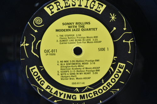Sonny Rollins With The Modern Jazz Quartet Featuring Art Blakey &amp; Kenny Drew [소니 롤린스, 모던 재즈 쿼텟] ‎- Sonny Rollins With The Modern Jazz Quartet (OJC) - 중고 수입 오리지널 아날로그 LP