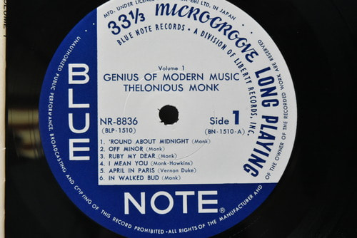 Thelonious Monk [델로니어스 몽크] ‎- Genius Of Modern Music Volume 1 - 중고 수입 오리지널 아날로그 LP