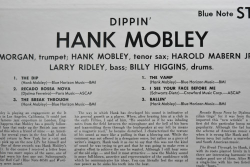 Hank Mobley [행크 모블리] ‎- Dippin&#039; (KING) - 중고 수입 오리지널 아날로그 LP