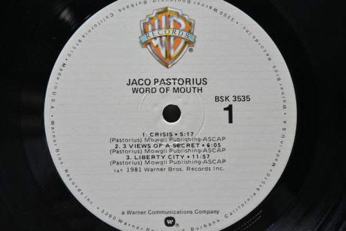 Jaco Pastorius [자코 파스토리우스] ‎- Word Of Mouth - 중고 수입 오리지널 아날로그 LP