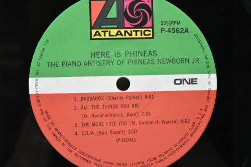 Phineas Newborn Jr. [피니어스 뉴본] ‎- Here Is Phineas (The Piano Artistry Of Phineas Newborn Jr.) - 중고 수입 오리지널 아날로그 LP