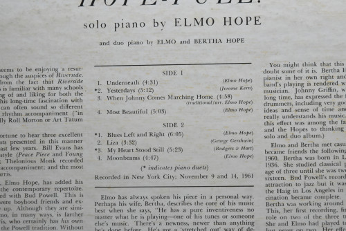 Elmo Hope [엘모 홉] - Hope-Full - 중고 수입 오리지널 아날로그 LP