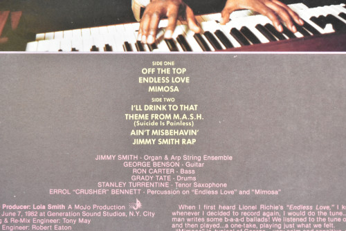 Jimmy Smith [지미 스미스] ‎- Off The Top - 중고 수입 오리지널 아날로그 LP