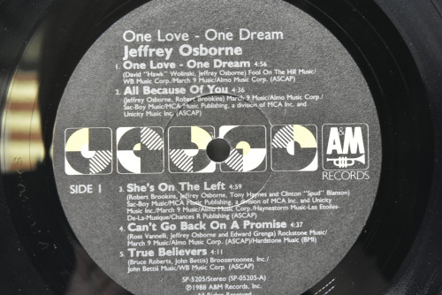 Jeffrey Osborne [제프리 오스본] - One Love - One Dream ㅡ 중고 수입 오리지널 아날로그 LP