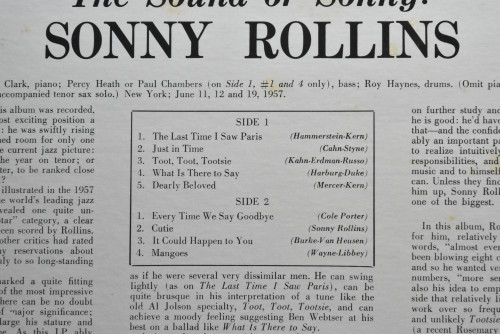 Sonny Rollins [소니 롤린스] ‎- The Sound Of Sonny - 중고 수입 오리지널 아날로그 LP