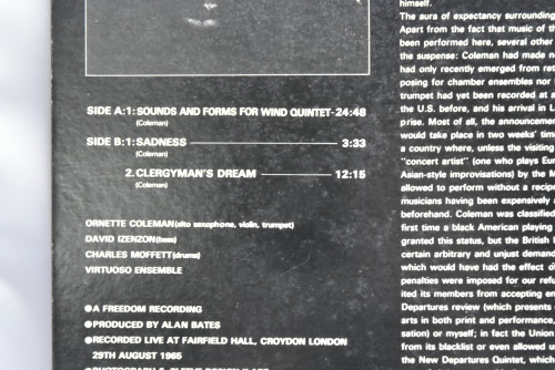 Ornett Coleman [오넷 콜맨] ‎- An Evening With Ornette Coleman ((1)) - 중고 수입 오리지널 아날로그 LP