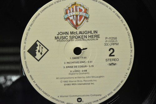 John McLaughlin [존 맥러플린] ‎- Music Spoken Here - 중고 수입 오리지널 아날로그 LP