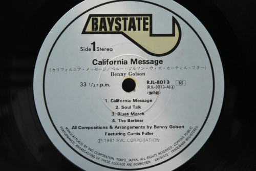 Benny Golson Featuring Curtis Fuller [베니 골슨, 커티스 플러] ‎- California Message - 중고 수입 오리지널 아날로그 LP