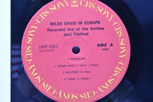 Miles Davis [마일스 데이비스] ‎- Miles Davis In Europe - 중고 수입 오리지널 아날로그 LP