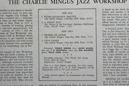 The Charlie Mingus Jazz Workshop [찰스 밍거스] - Pithecanthropus Erectus - 중고 수입 오리지널 아날로그 LP