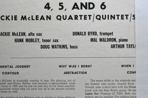 Jackie McLean [재키 맥린] ‎- 4,5 And 6 - 중고 수입 오리지널 아날로그 LP