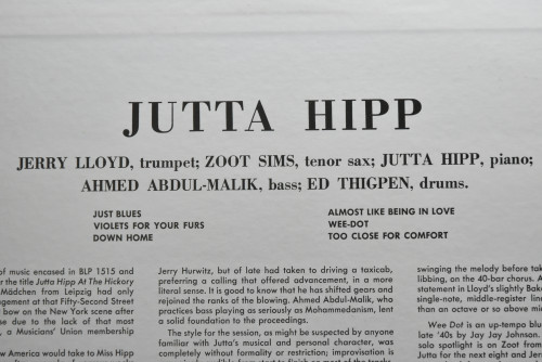 Jutta Hipp With Zoot Sims [유타 힙, 주트 심스] ‎- Jutta Hipp With Zoot Sims - 중고 수입 오리지널 아날로그 LP