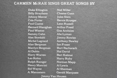 Carmen McRae [카르멘 맥레이]- The Great American Songbook - 중고 수입 오리지널 아날로그 LP