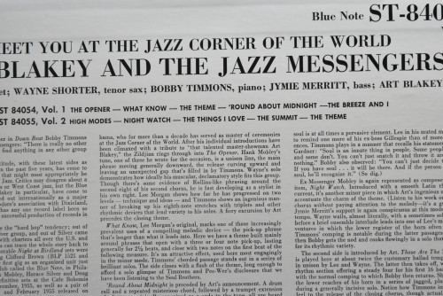 Art Blakey &amp; The Jazz Messengers [아트 블레이키, 재즈 메신저스]- Meet You At The Jazz Corner Of The World (Volume 1) - 중고 수입 오리지널 아날로그 LP