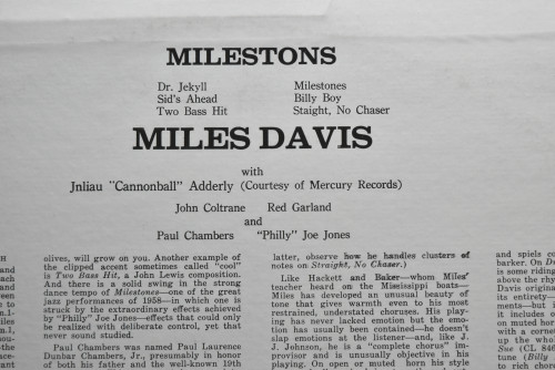 Miles Davis [마일스 데이비스] - Milestones - 중고 수입 오리지널 아날로그 LP