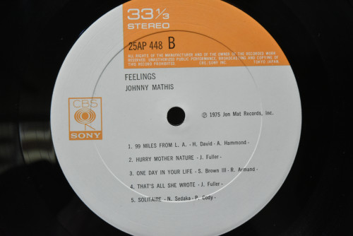 Johnny Mathis [조니 마티스] - Feelings ㅡ 중고 수입 오리지널 아날로그 LP
