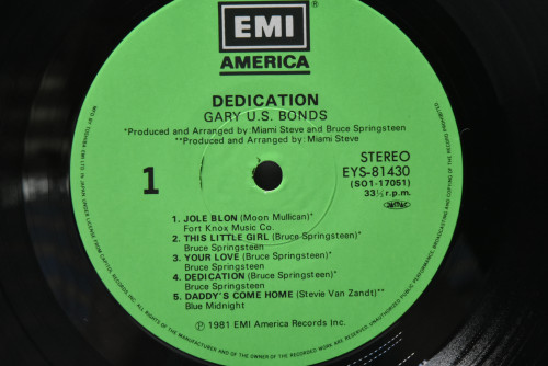 Gary U.S. Bonds - Dedication ㅡ 중고 수입 오리지널 아날로그 LP