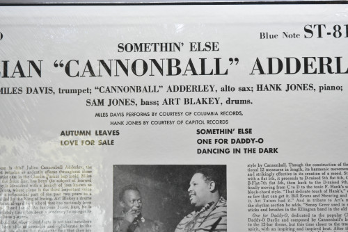 Cannonball Adderley, Miles Davis [캐논볼 애덜리, 마일스 데이비스] ‎- Somethin&#039; Else - 중고 수입 오리지널 아날로그 LP