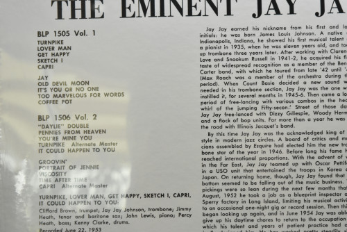 Jay Jay Johnson [제이제이 존슨] ‎- The Eminent Jay Jay Johnson Volume 1 (NO OPEN) - 중고 수입 오리지널 아날로그 LP