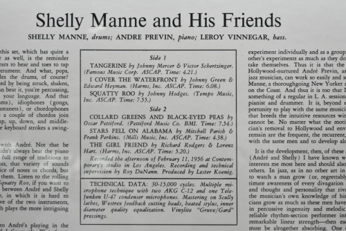 Shelly Manne &amp; His Friends [셸리 맨] ‎- Shelly Manne &amp; His Friends Vol. 1 (OJC NO OPEN) - 중고 수입 오리지널 아날로그 LP