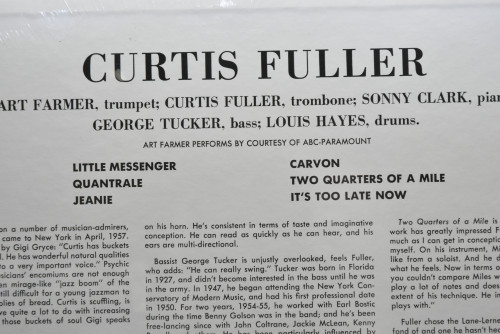 Curtis Fuller [커티스 플러] ‎- Volume 3 (NO OPEN) - 중고 수입 오리지널 아날로그 LP