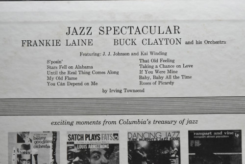 Frankie Laine And Buck Clayton And His Orchestra Featuring J.J. Johnson And Kai Winding [프랭키 레인, 벅 클레이튼] ‎- Jazz Spectacular - 중고 수입 오리지널 아날로그 LP