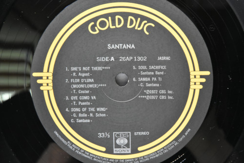 Santana [카를로스 산타나] - Gold Disc ㅡ 중고 수입 오리지널 아날로그 LP