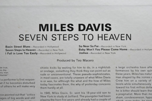 Miles Davis [마일스 데이비스] ‎- Seven Steps To Heaven - 중고 수입 오리지널 아날로그 LP