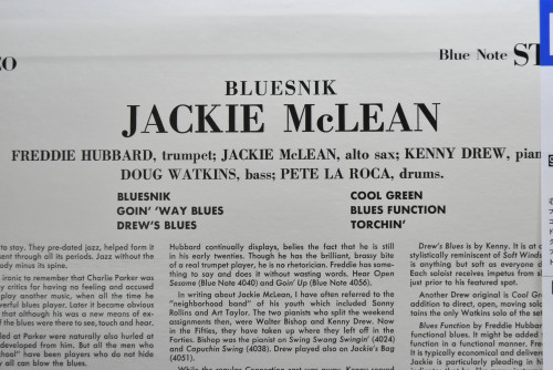 Jackie McLean [재키 맥린] ‎- Bluesnik - 중고 수입 오리지널 아날로그 LP