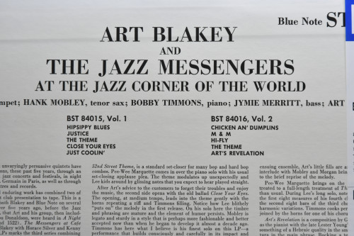 Art Blakey &amp; The Jazz Messengers [아트 블레이키, 재즈 메신저스 ] ‎- At The Jazz Corner Of The World Vol. 1 - 중고 수입 오리지널 아날로그 LP