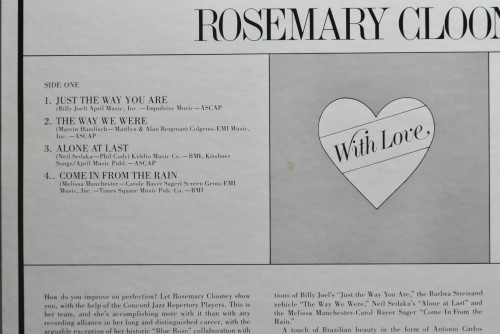 Rosemary Clooney [로즈마리 클루니] ‎- With Love - 중고 수입 오리지널 아날로그 LP