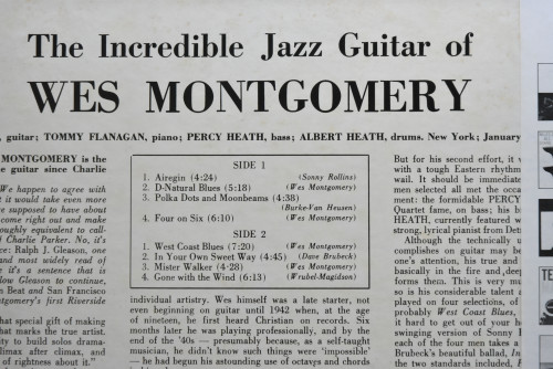 Wes Montgomery [웨스 몽고메리] ‎- The Incredible Jazz Guitar Of Wes Montgomery  - 중고 수입 오리지널 아날로그 LP