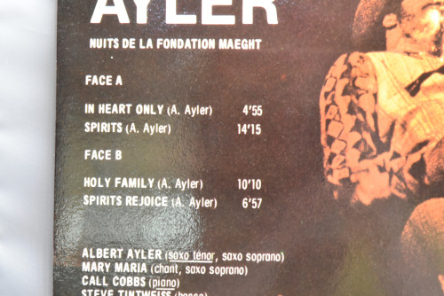 Albert Ayler [알버트 아일러] ‎- Nuits De La Fondation Maeght Volume 1  - 중고 수입 오리지널 아날로그 LP