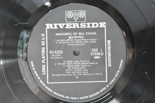 Bill Evans [빌 에반스] ‎- Memories Of Bill Evans - 중고 수입 오리지널 아날로그 LP