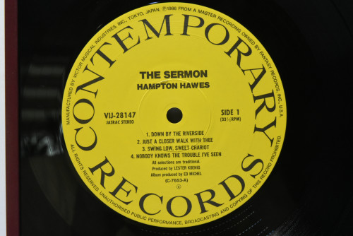 Hampton Hawes [햄프턴 호스] ‎- The Sermon  - 중고 수입 오리지널 아날로그 LP