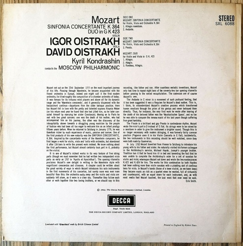 Mozart - Sinfonia Concertante &amp; Duo - Igor &amp; David OISTRAKH