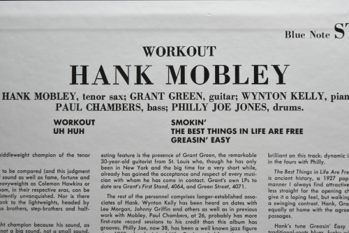 Hank Mobley [행크 모블리] ‎- Workout (KING) - 중고 수입 오리지널 아날로그 LP