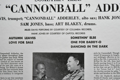 Cannonball Adderley [캐논볼 애덜리] ‎- Somethin&#039; Else (KING) - 중고 수입 오리지널 아날로그 LP