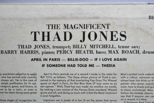 Thad Jones [테드 존스] ‎- The Magnificent Thad Jones (KING) - 중고 수입 오리지널 아날로그 LP