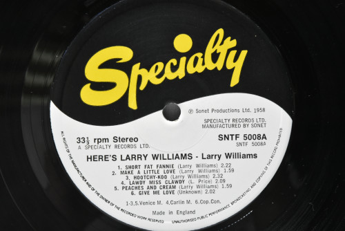 Larry Williams [래리 윌리암스] - Original Hits - 중고 수입 오리지널 아날로그 LP